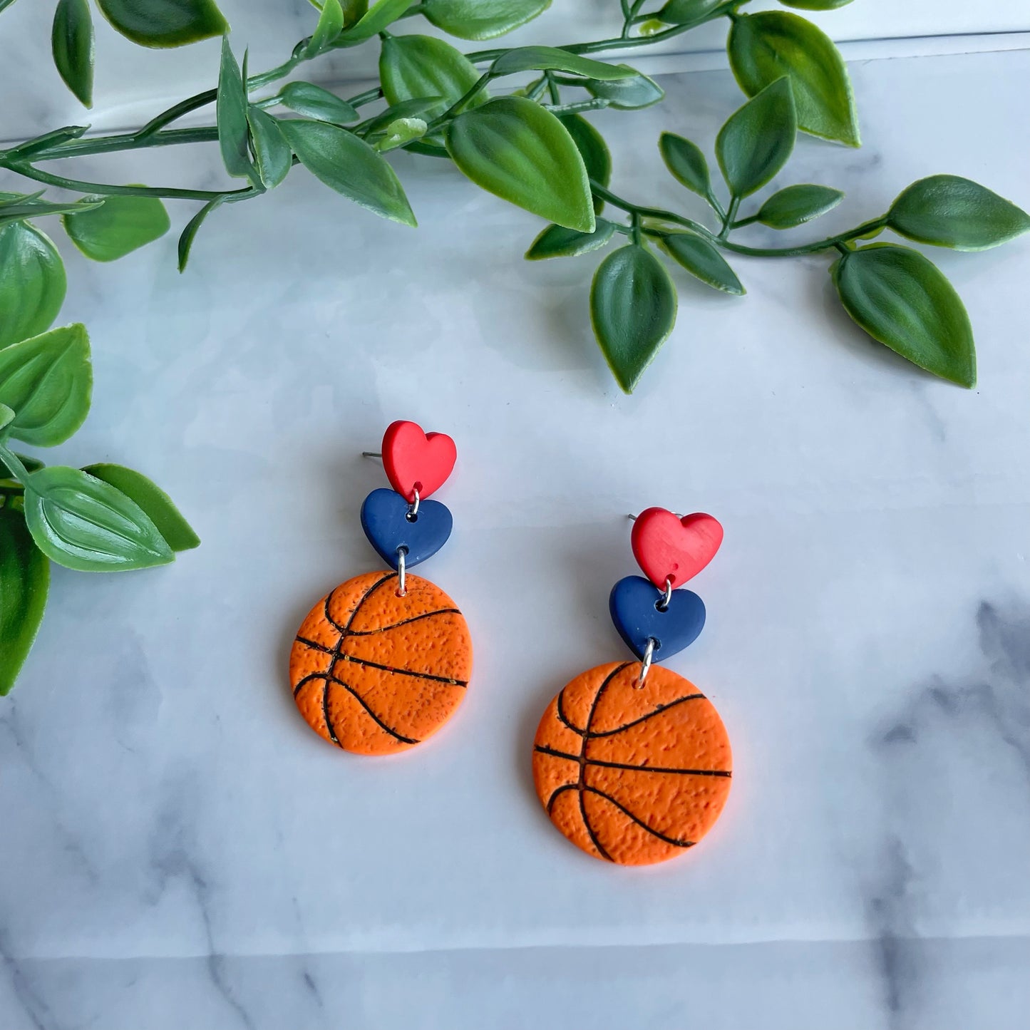 Basketball Custom Heart Earrings