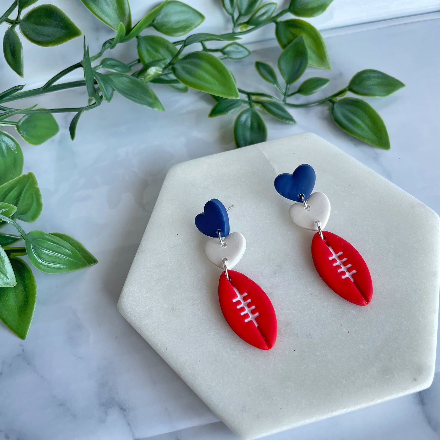Footy Custom Heart Earrings