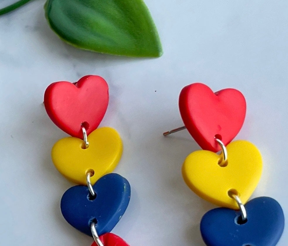 Custom Colour Heart Earrings