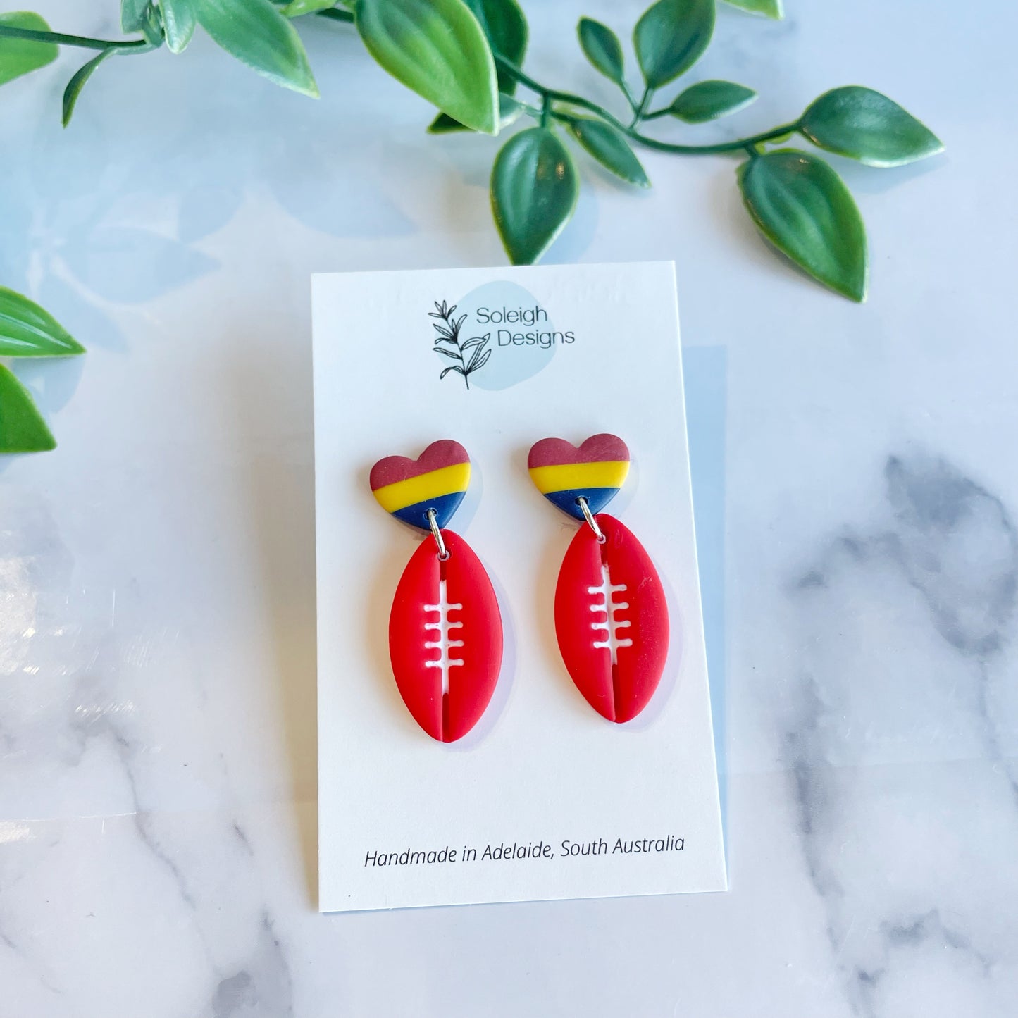 Footy Custom Heart Earrings