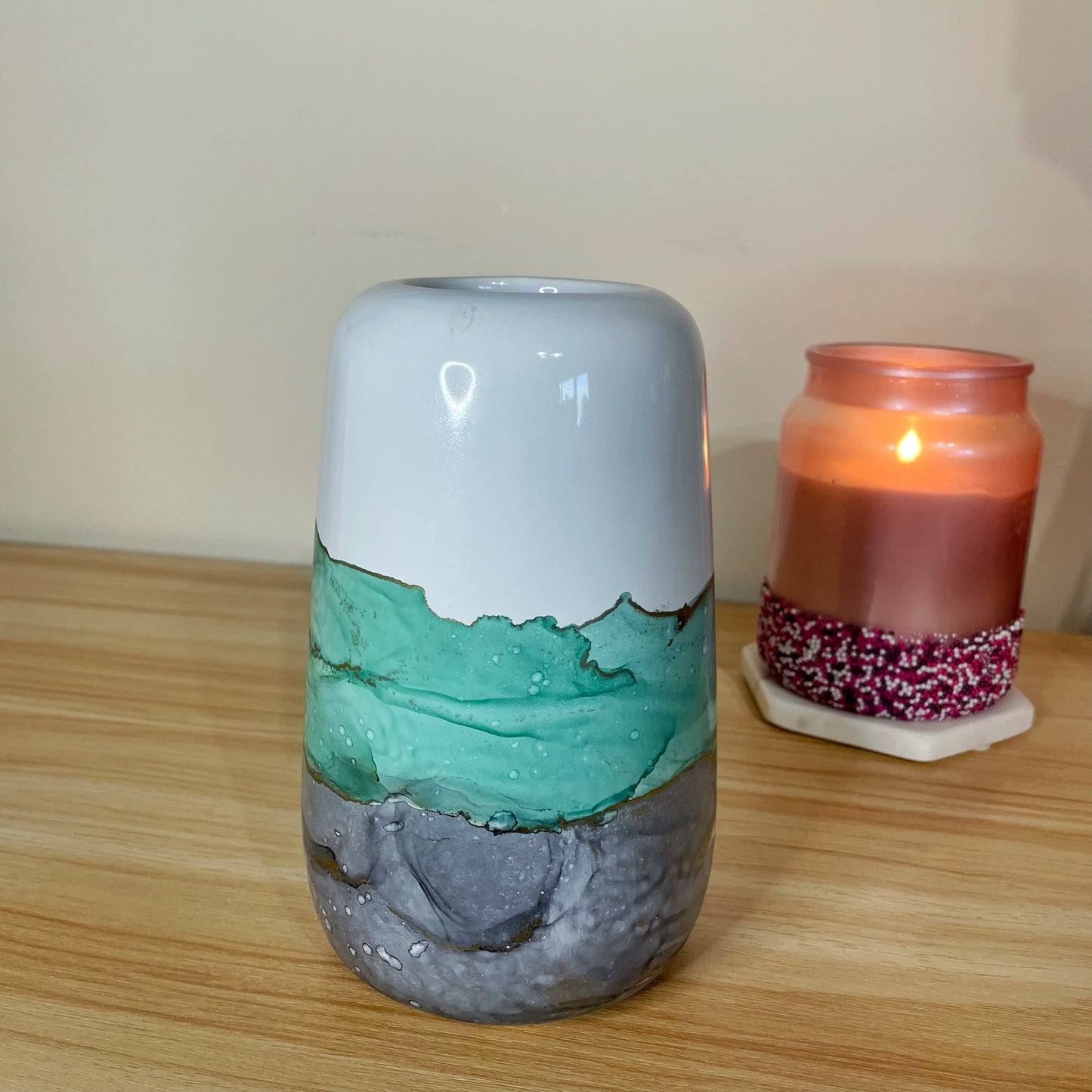 Green and Black Large Vase
