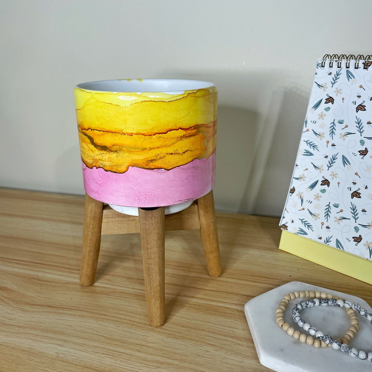 Oops I Soiled Myself Ceramic Plant Pot w Stand