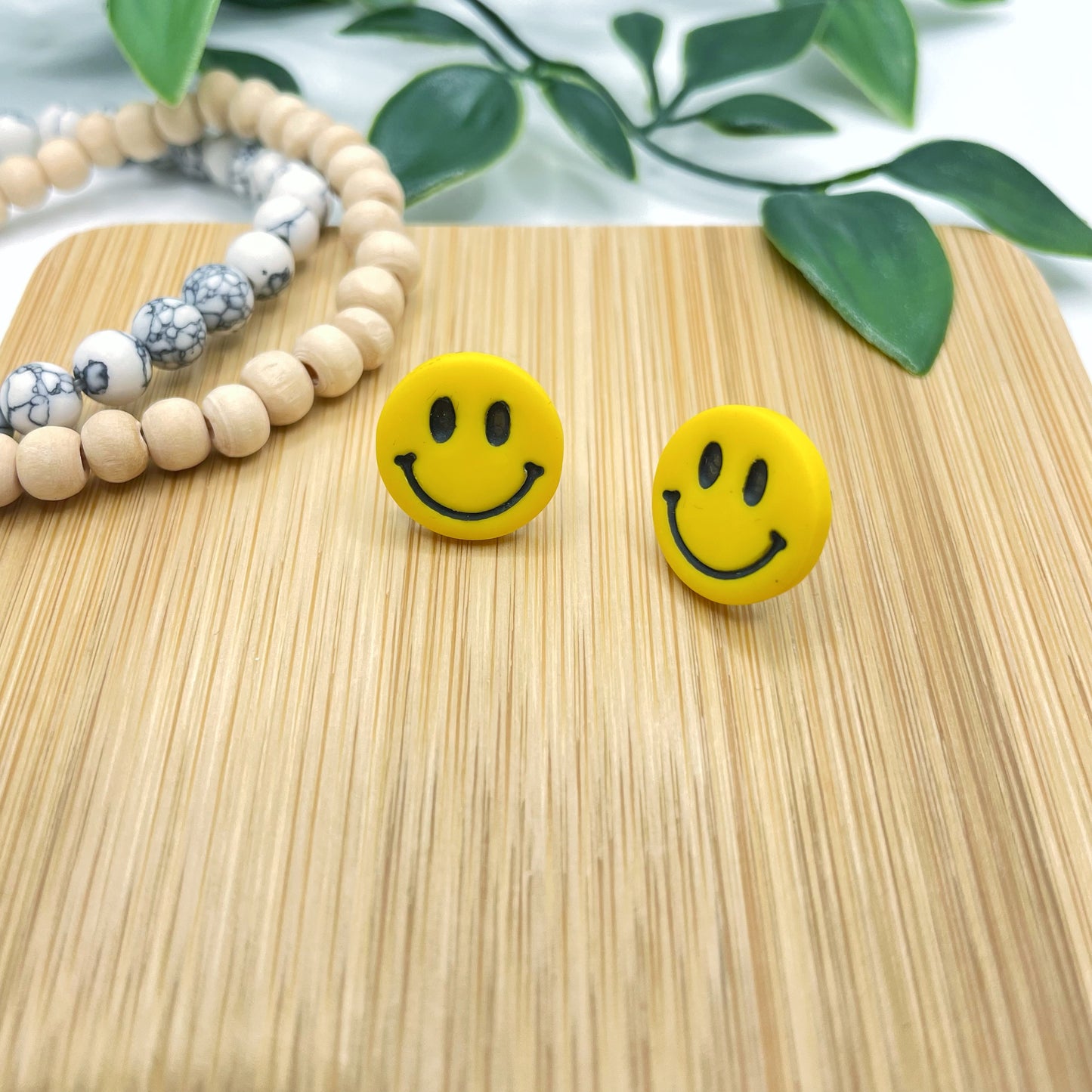 Yellow Happy Face Studs
