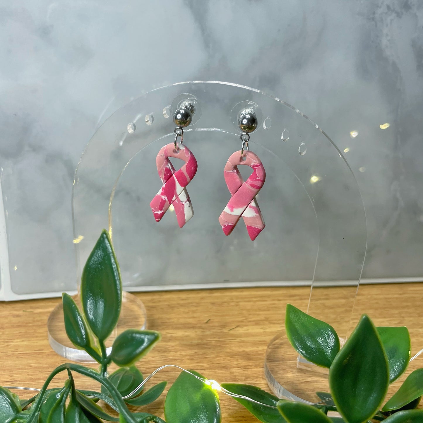 Pink Ribbon Dangles (small)