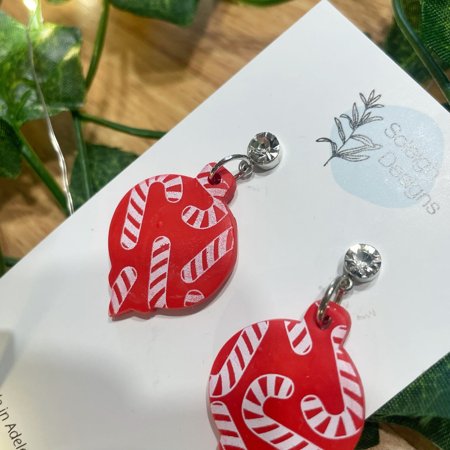 Candy Cane Bauble Dangles