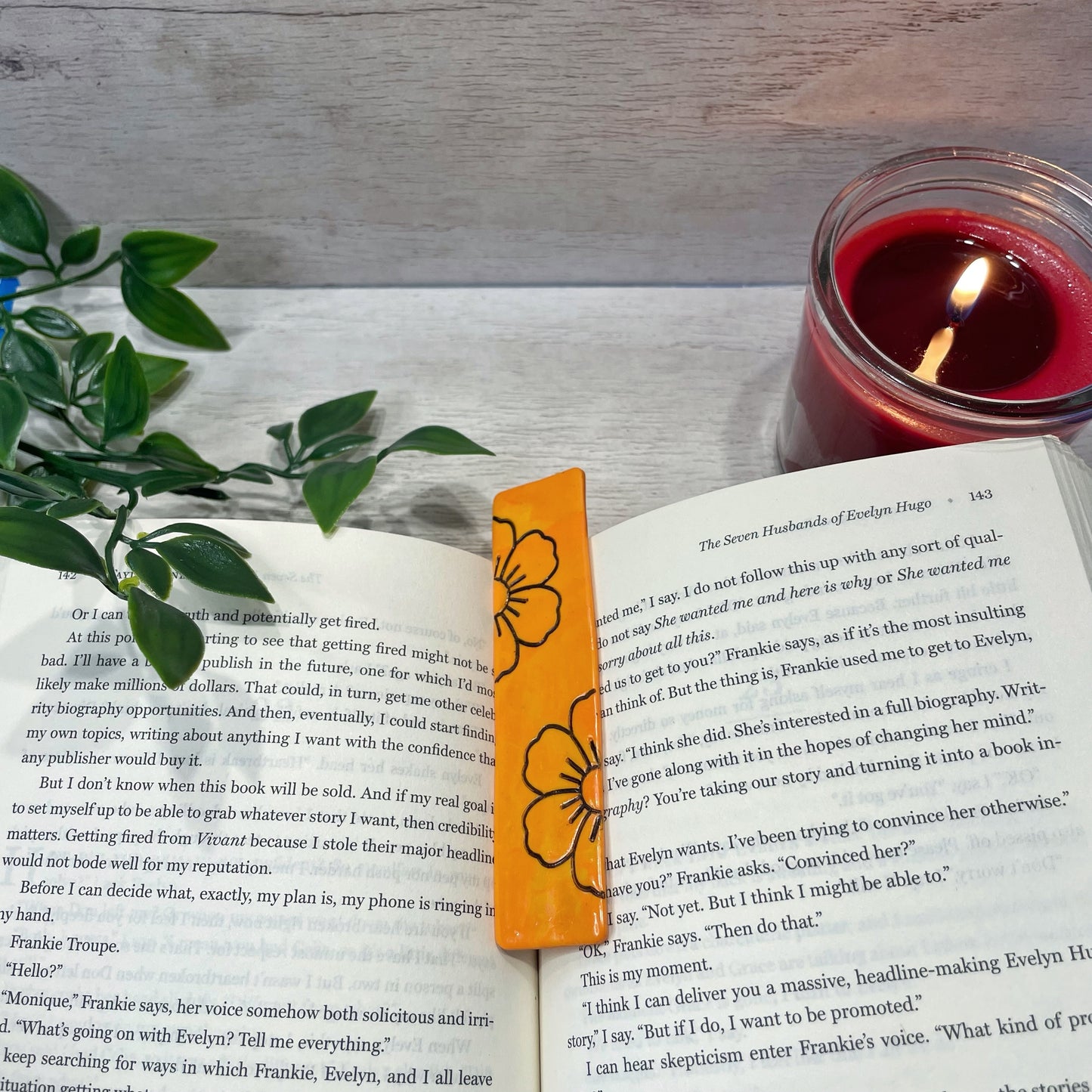 Orange With Black Clay Bookmark