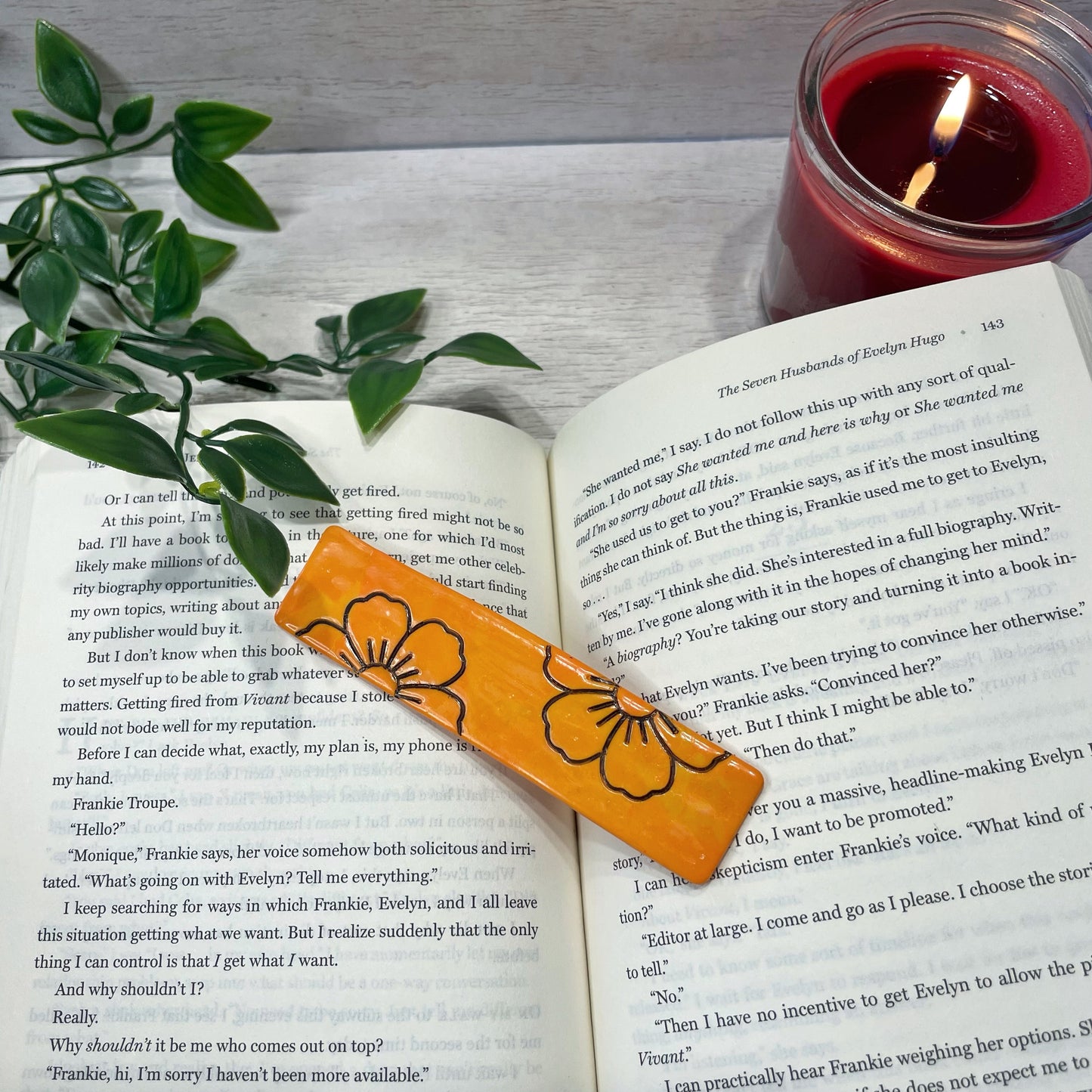 Orange With Black Clay Bookmark