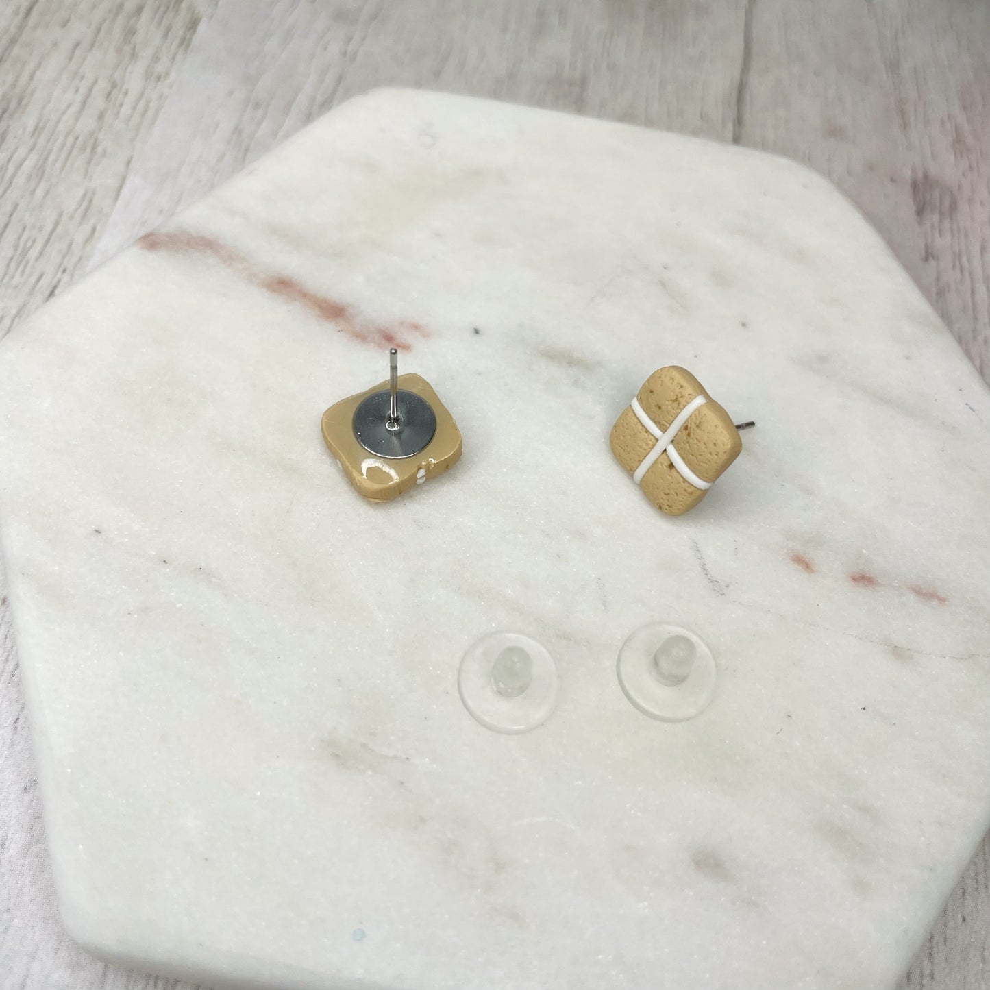 Hot Cross Bun Studs (Titanium Posts)