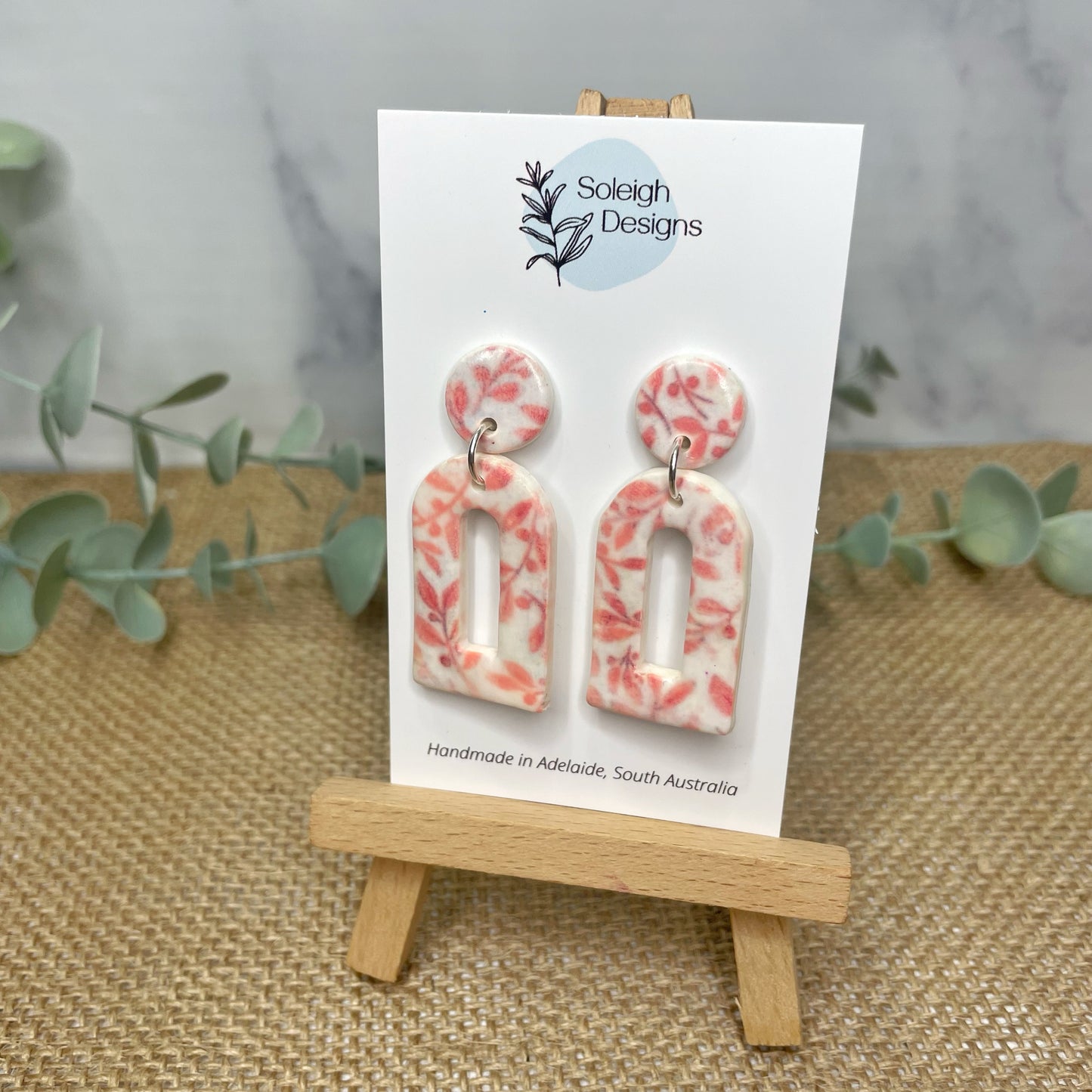 Pink Floral Arch Dangles