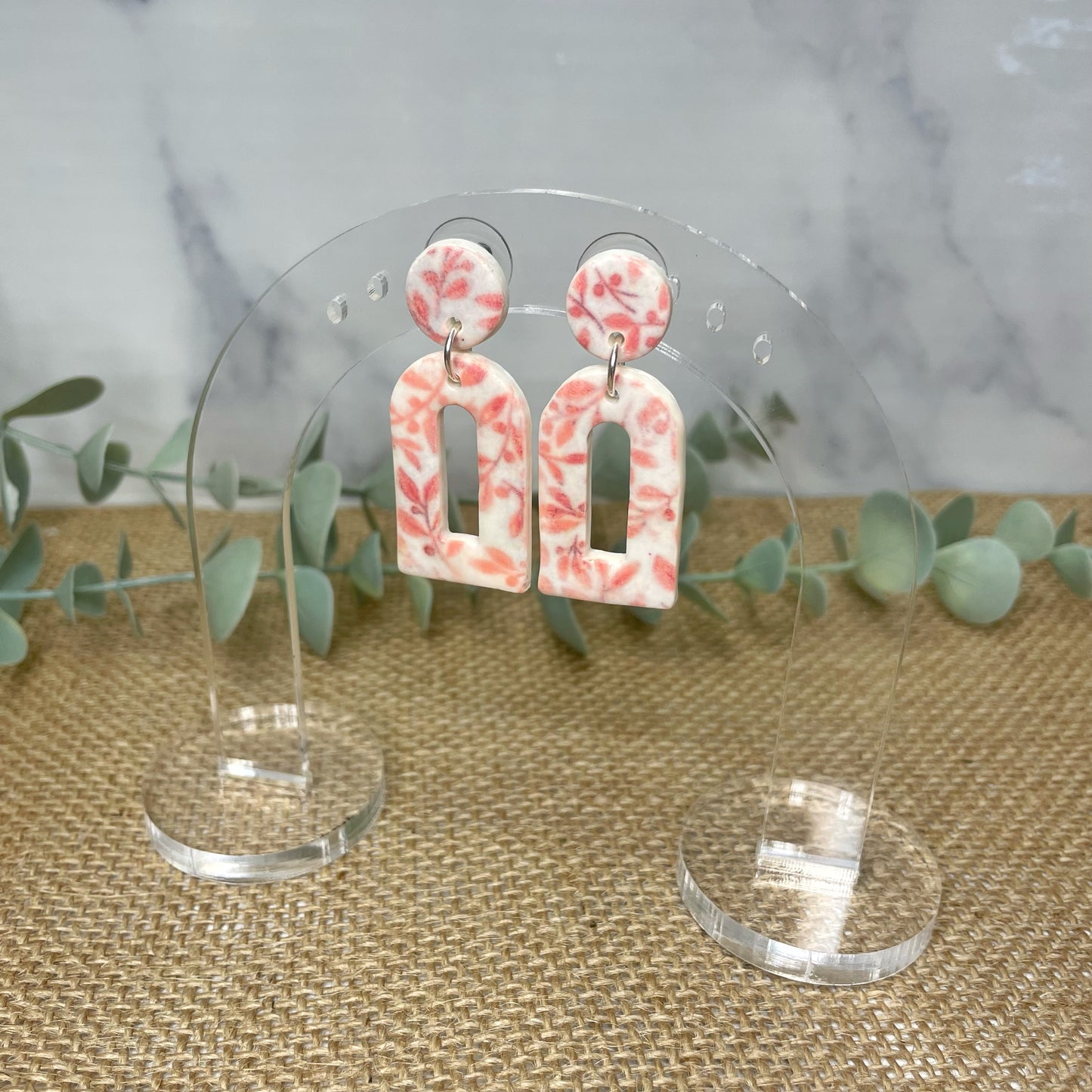 Pink Floral Arch Dangles