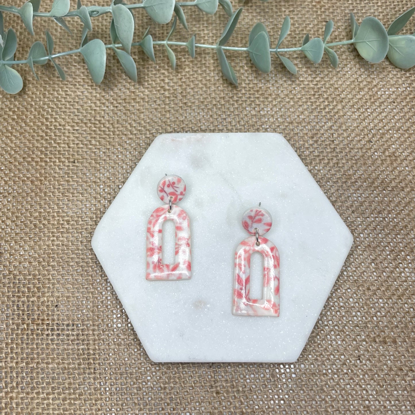 Pink Floral Arch Dangles