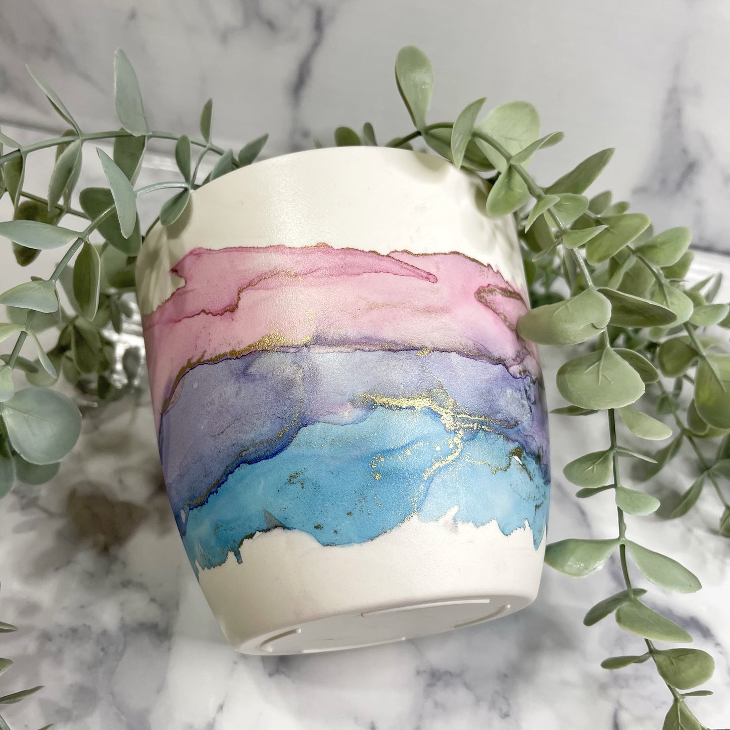 Pink/Purple/Blue Plastic Pot