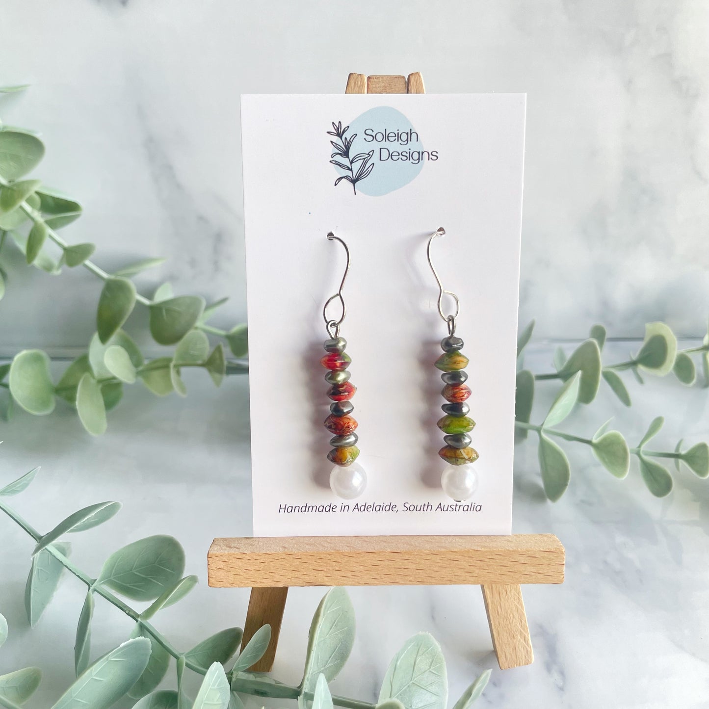 White Faux Stone Dangles