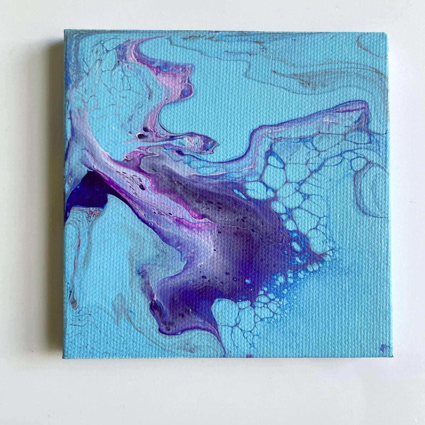 Acrylic Pour Purple Canvas Magnet
