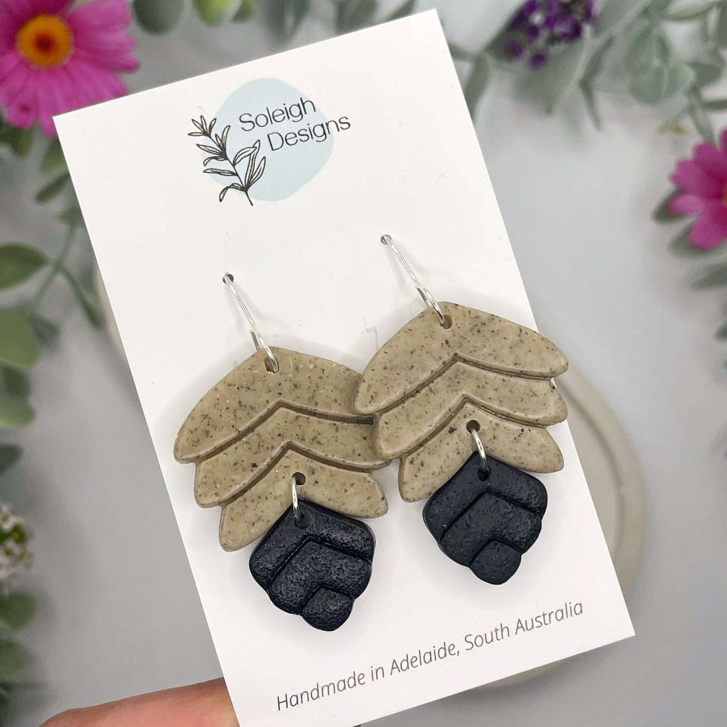 Grey Top Leaf Dangles