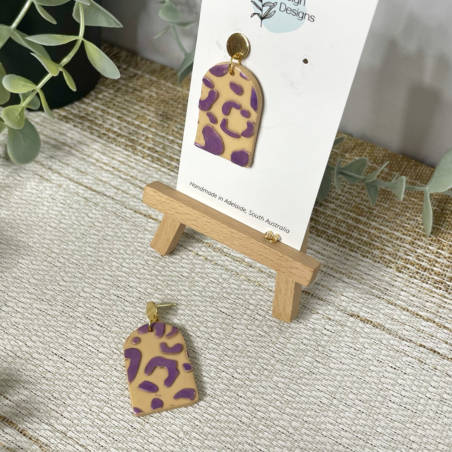 Purple Cheetah Print Dangles