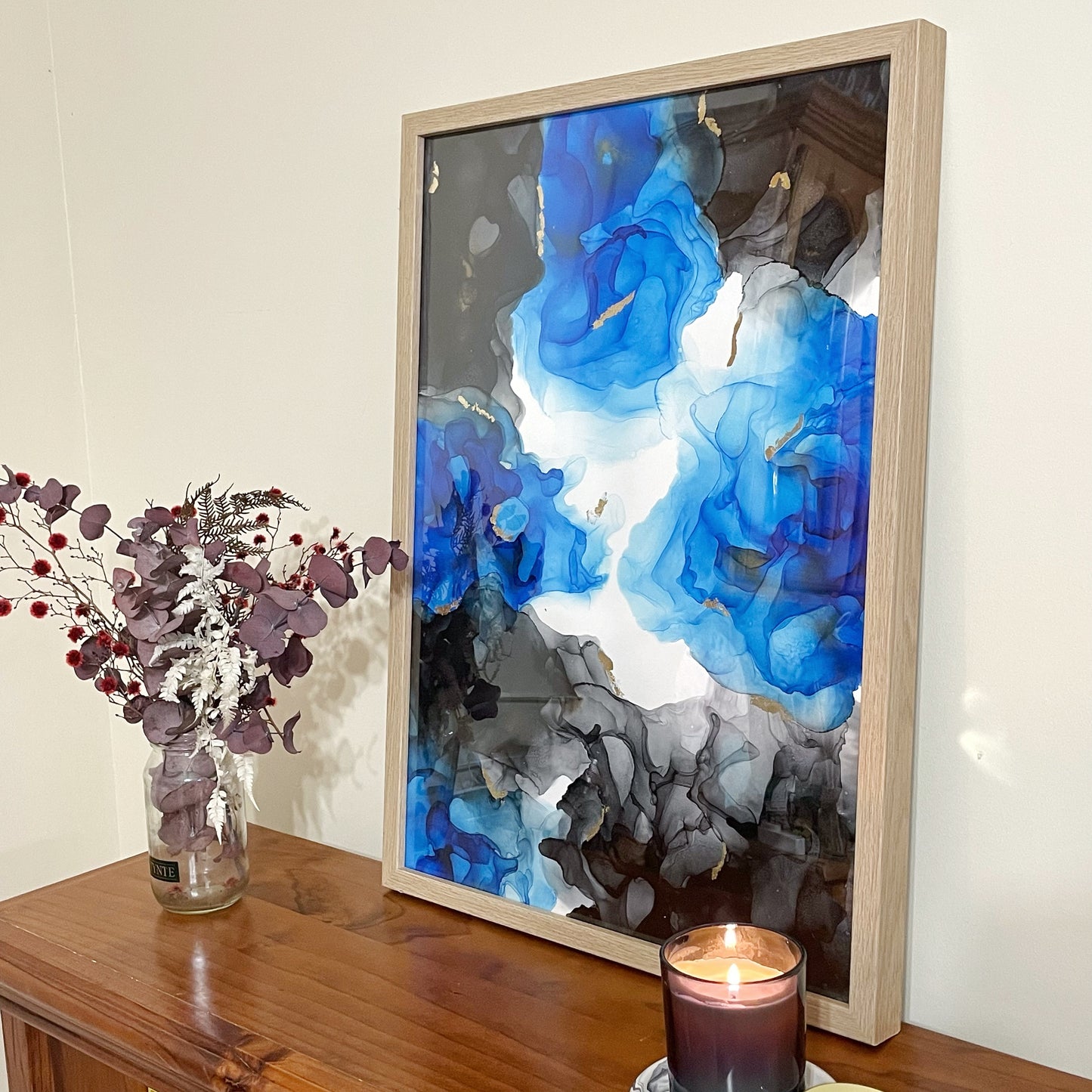 Blue/Black Medium Ink Painting
