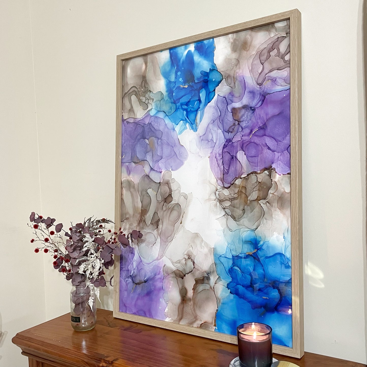Purple/Blue/Grey Ink Painting