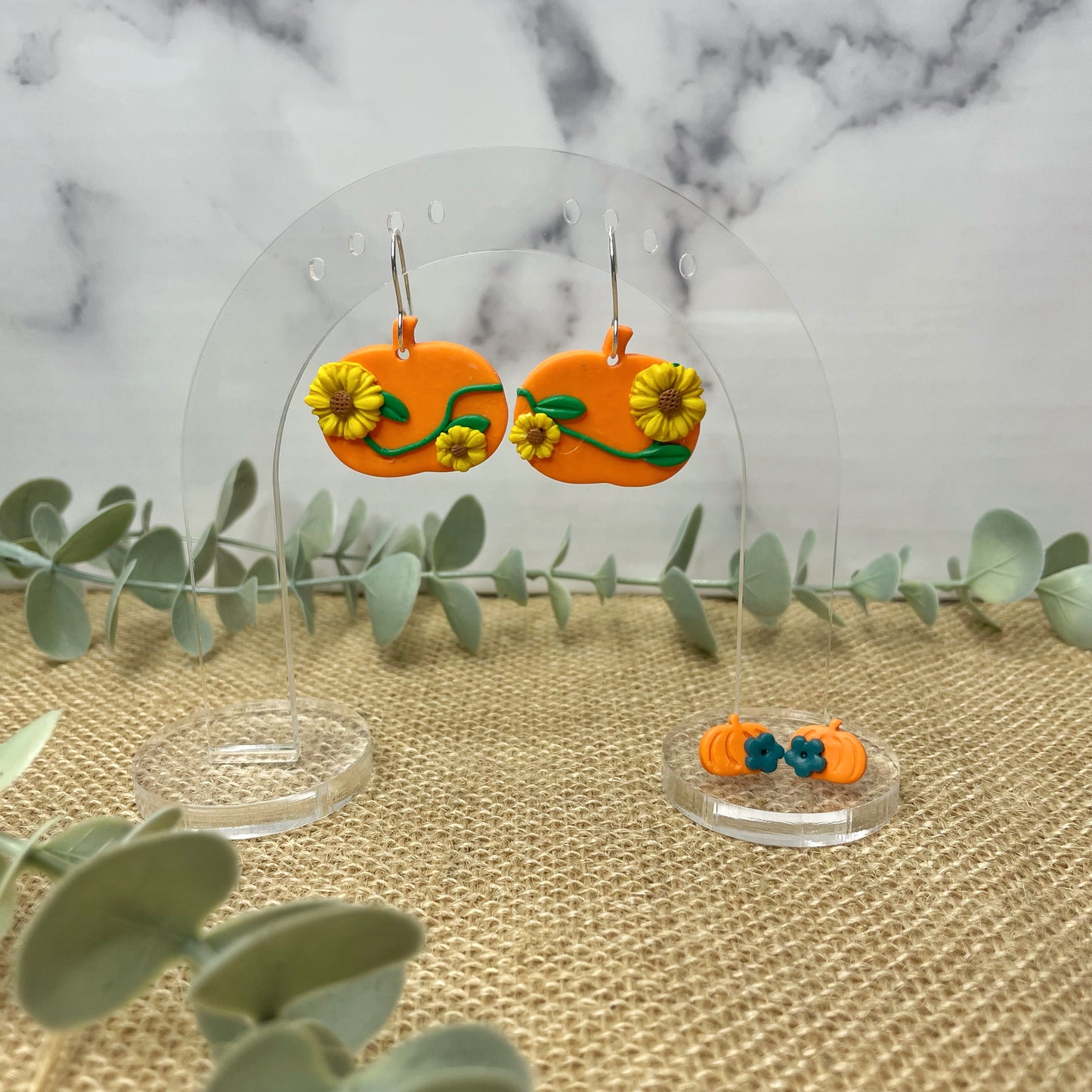 Sunflower Pumpkin Earrings