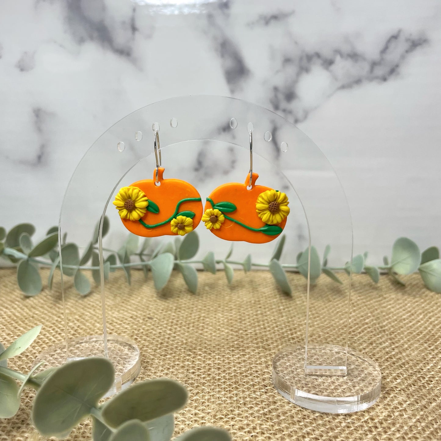 Sunflower Pumpkin Earrings