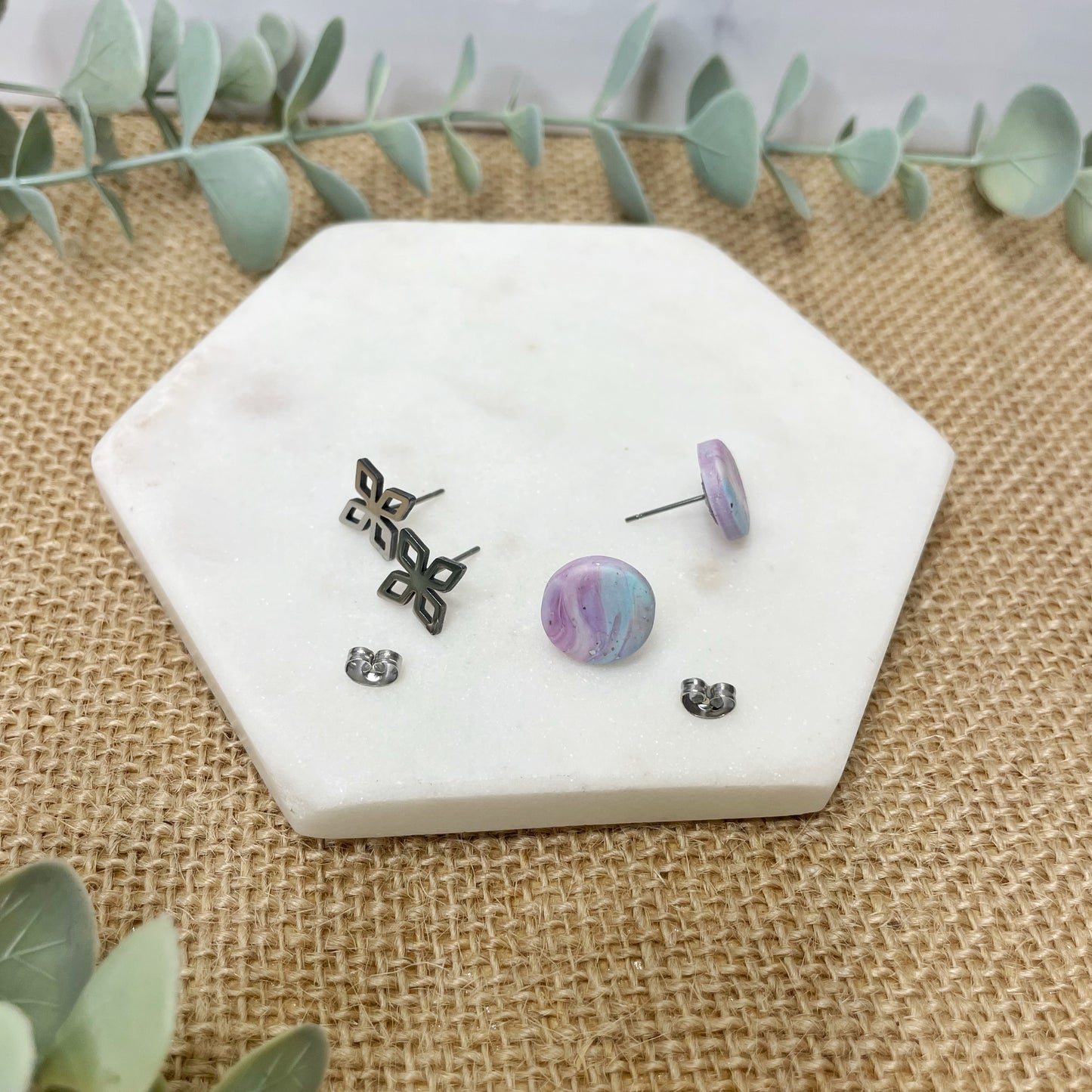 Fairy Floss Marble Stud Duo