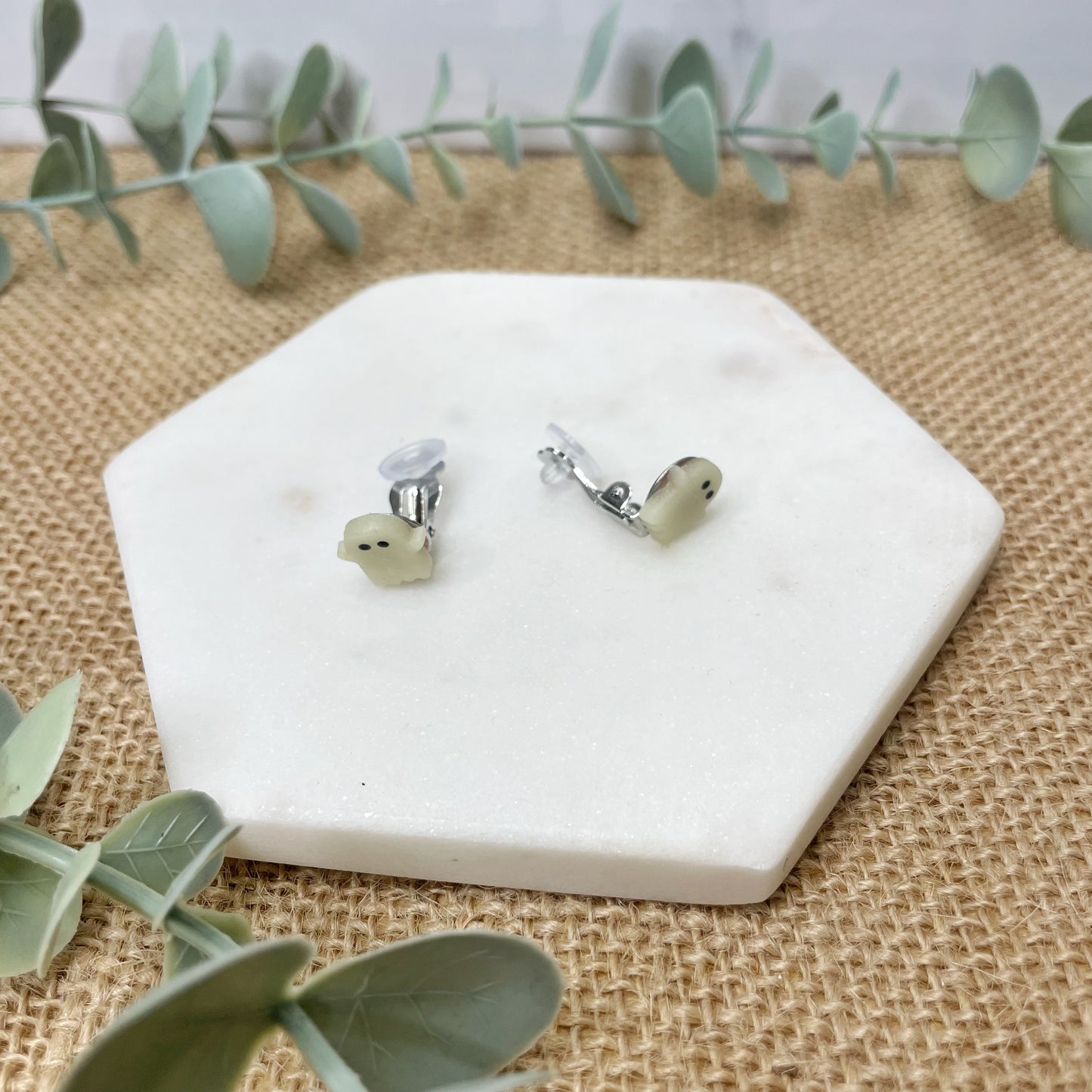 Ghost Clip On Studs (Glow in the dark)