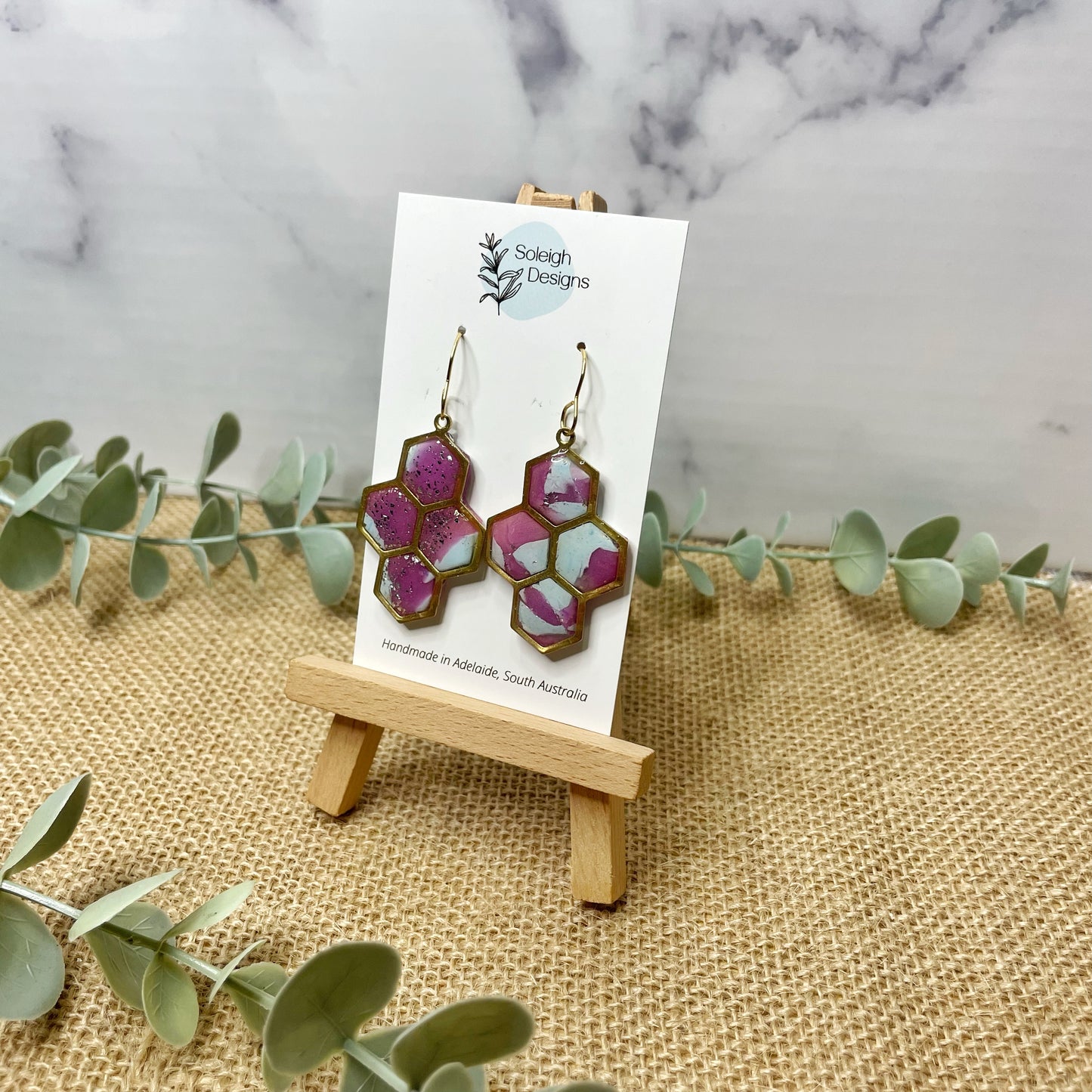 Fairy Floss Marble Honeycomb Dangles