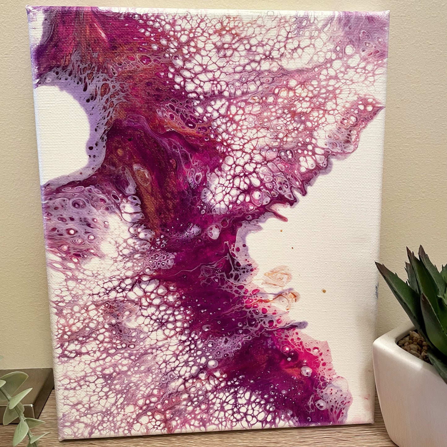 Small Pink Acrylic Pour Painting