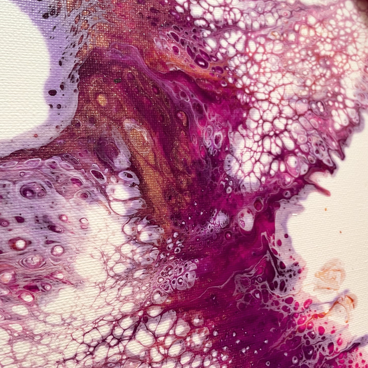 Small Pink Acrylic Pour Painting