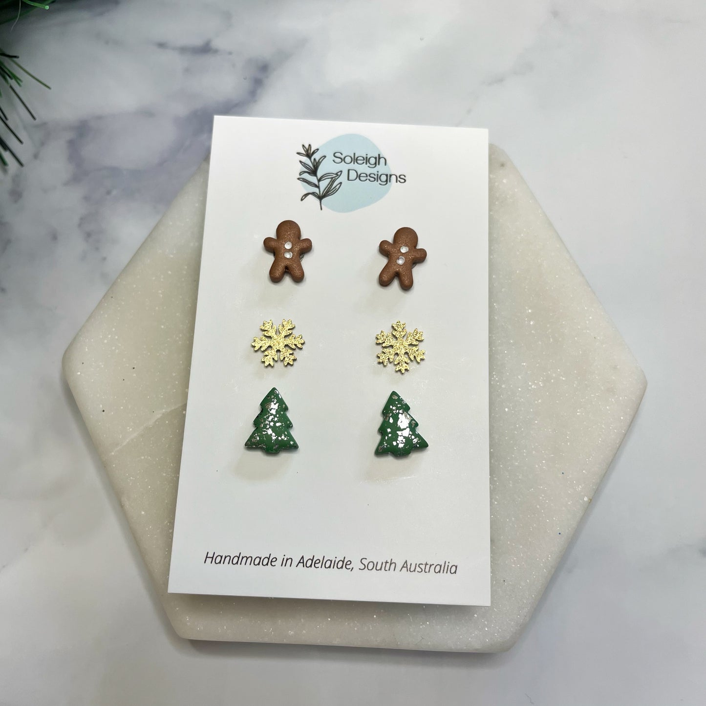 Deluxe Christmas Trio Studs