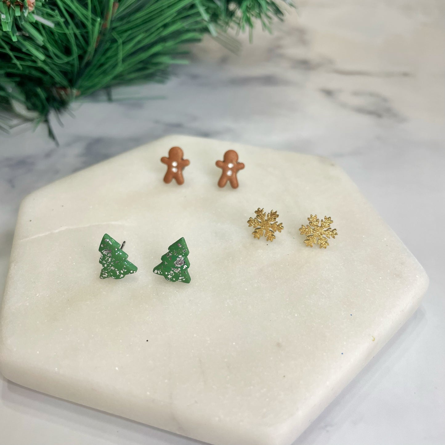 Deluxe Christmas Trio Studs