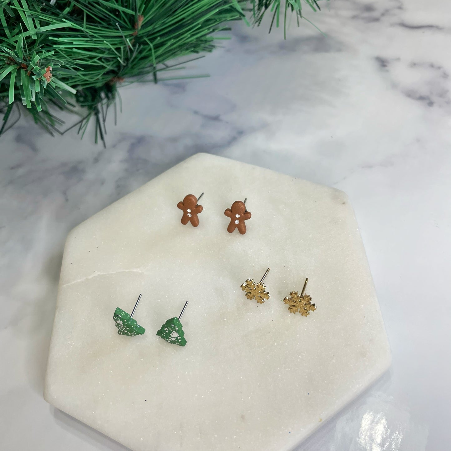Deluxe Christmas Trio Studs