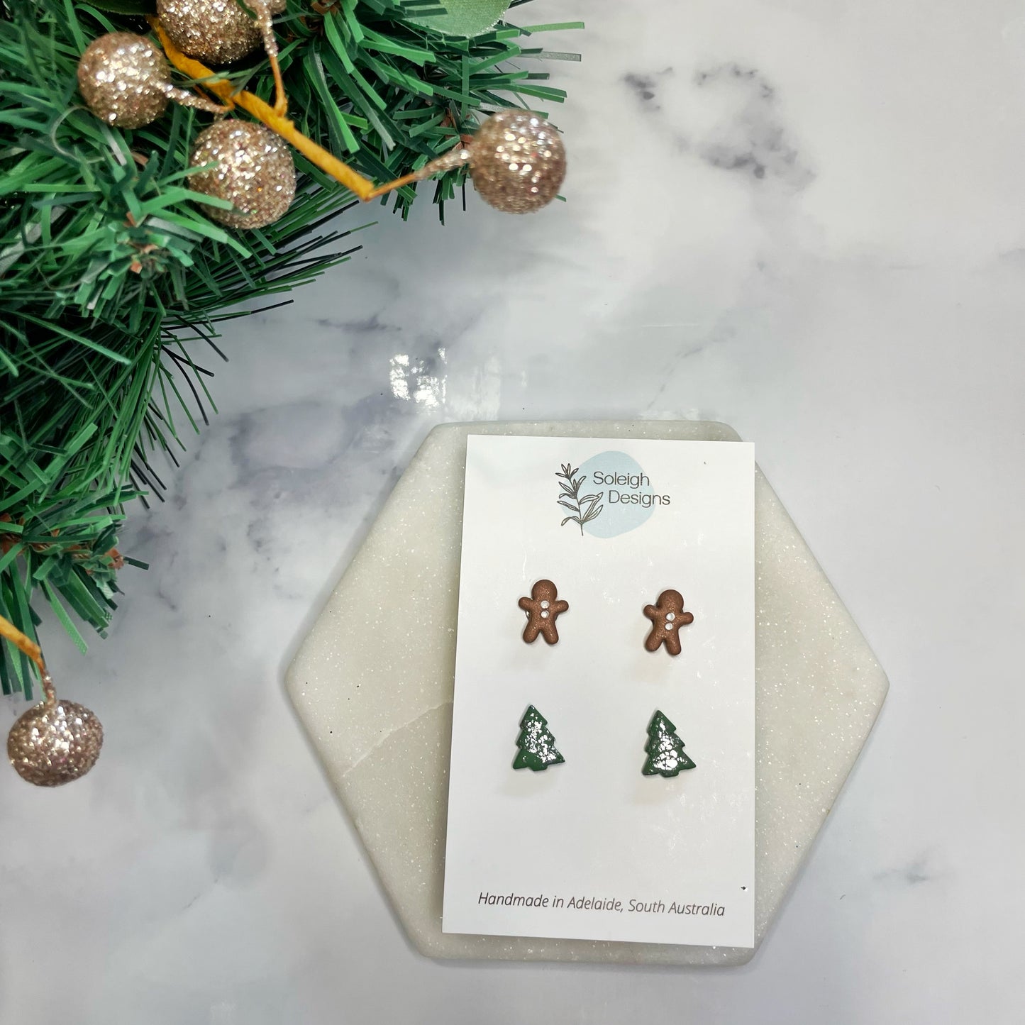 Christmas Tree and Gingerbread Man Studs