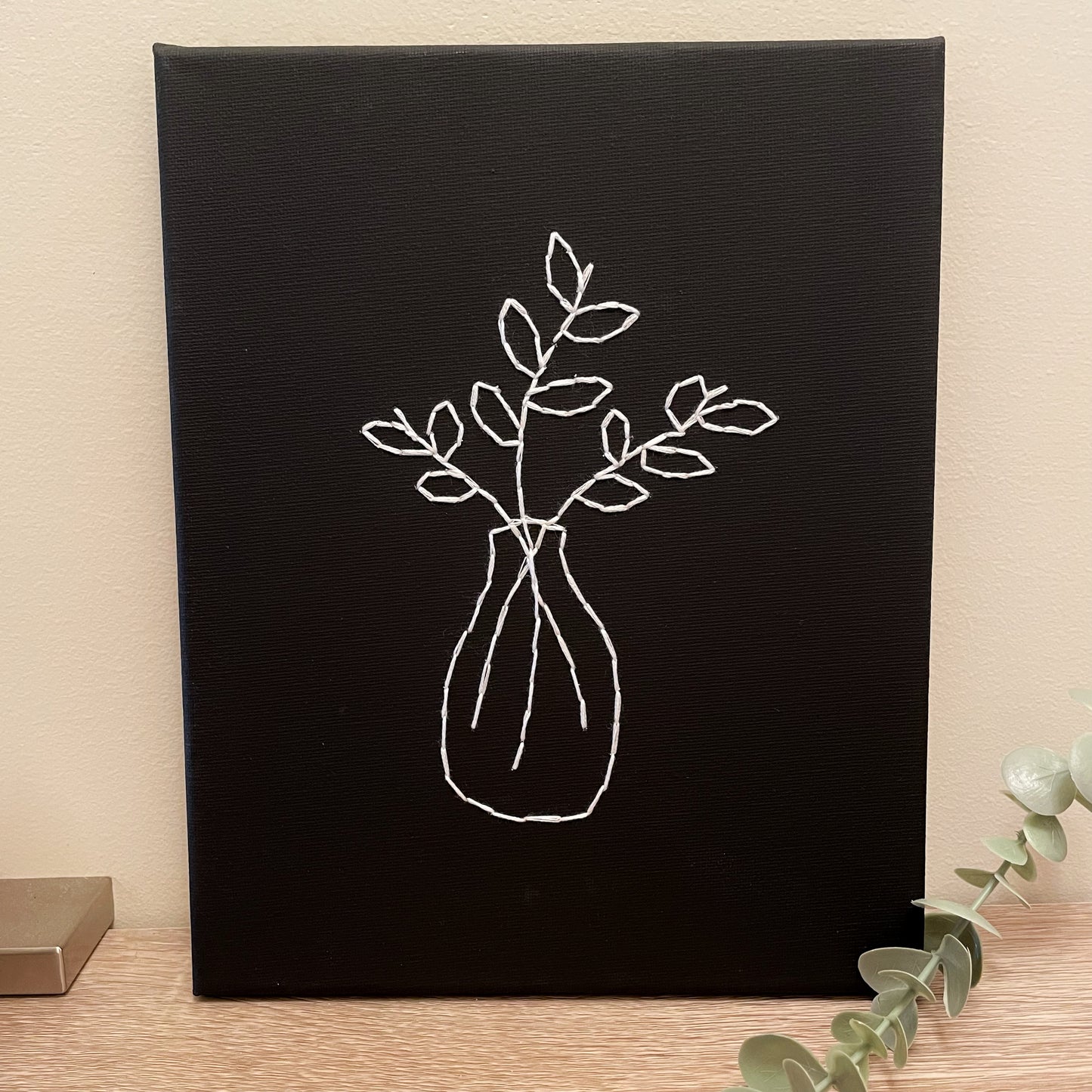 Plant Line Art on Canvas