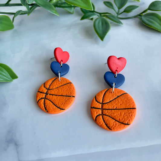 Basketball Custom Heart Earrings