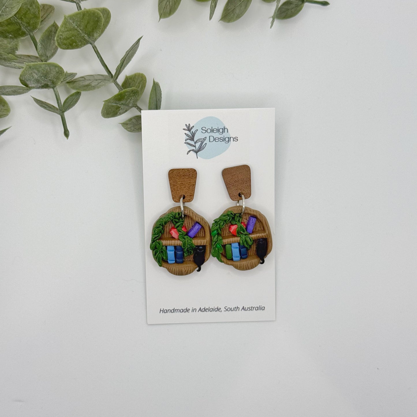 Circular Bookshelf Earrings