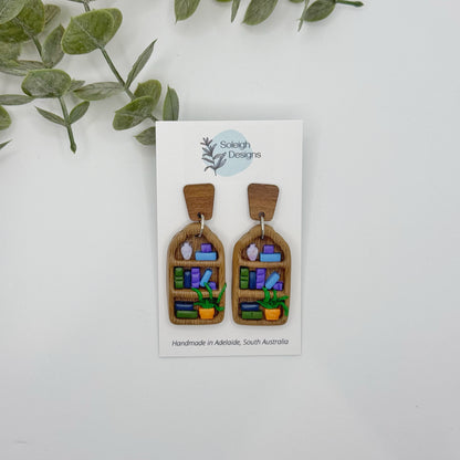 Rectangular Bookshelf Earrings