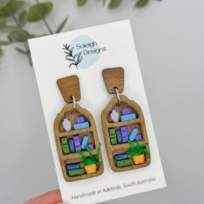 Rectangular Bookshelf Earrings