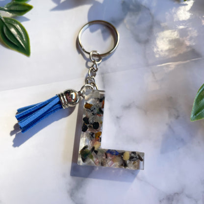 L Keyring - Crushed Stones