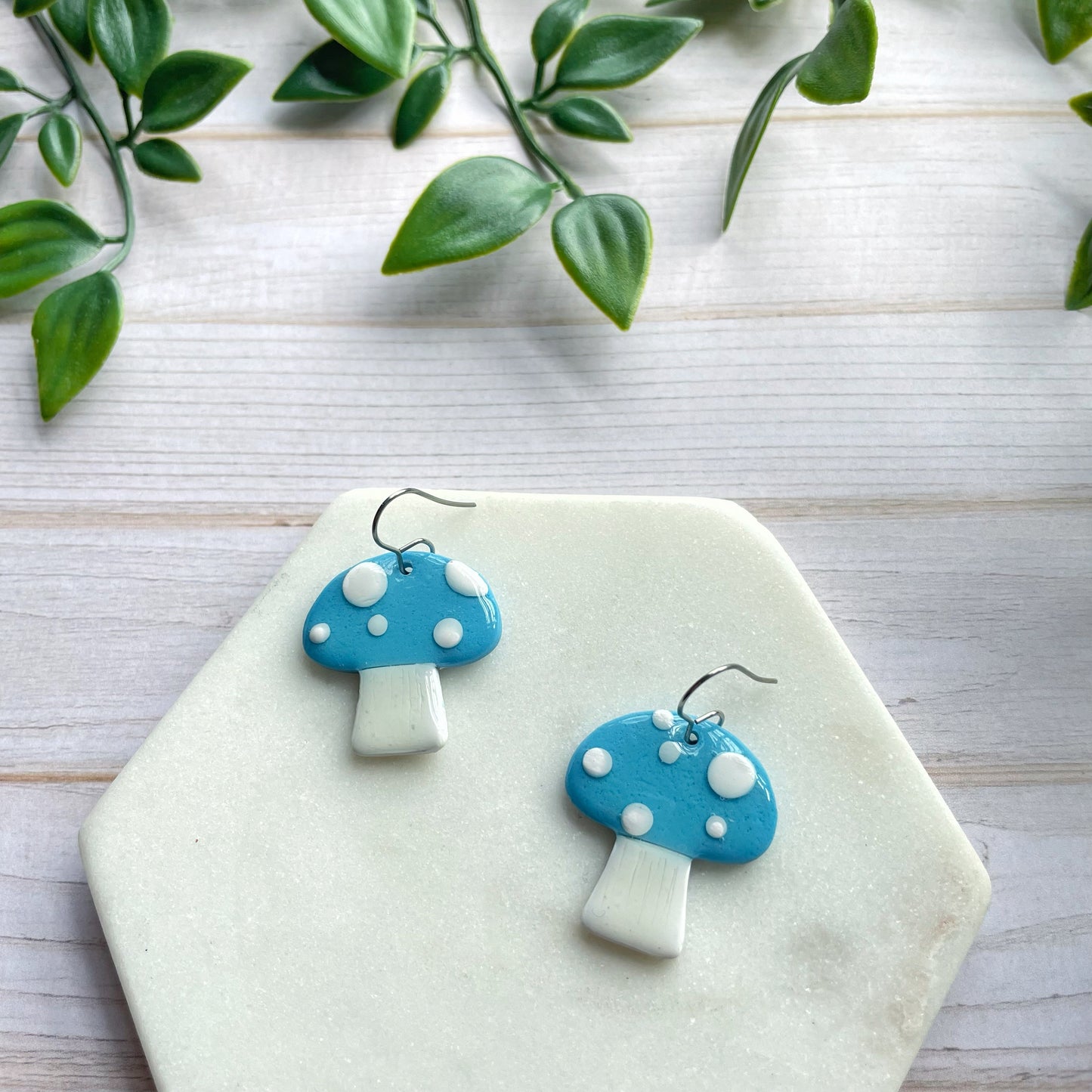 Blue Mushroom Dangles