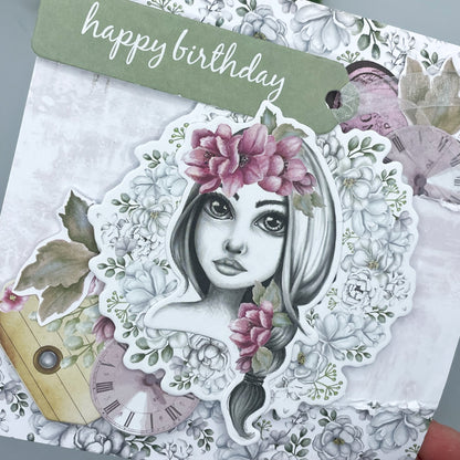 Happy Birthday Card - Flower Girl