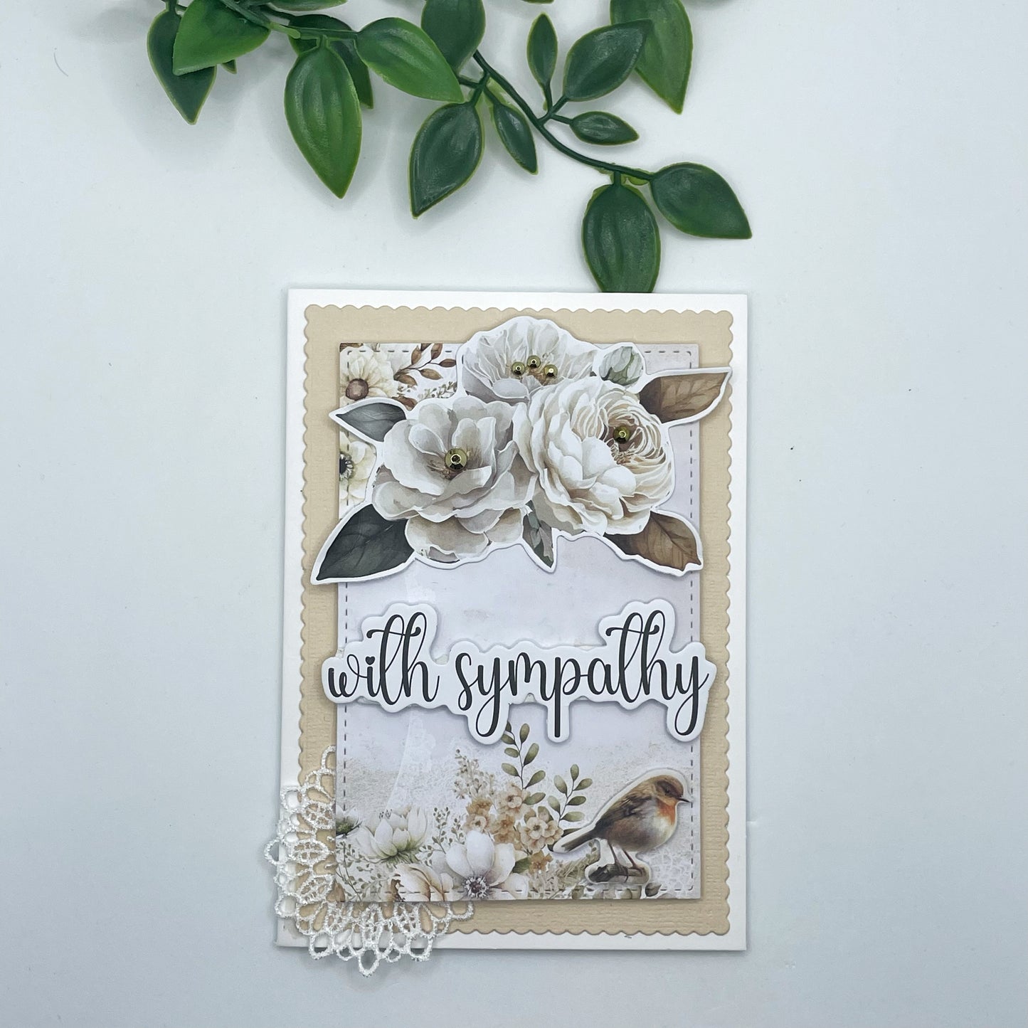 With Sympathy - Doily Card