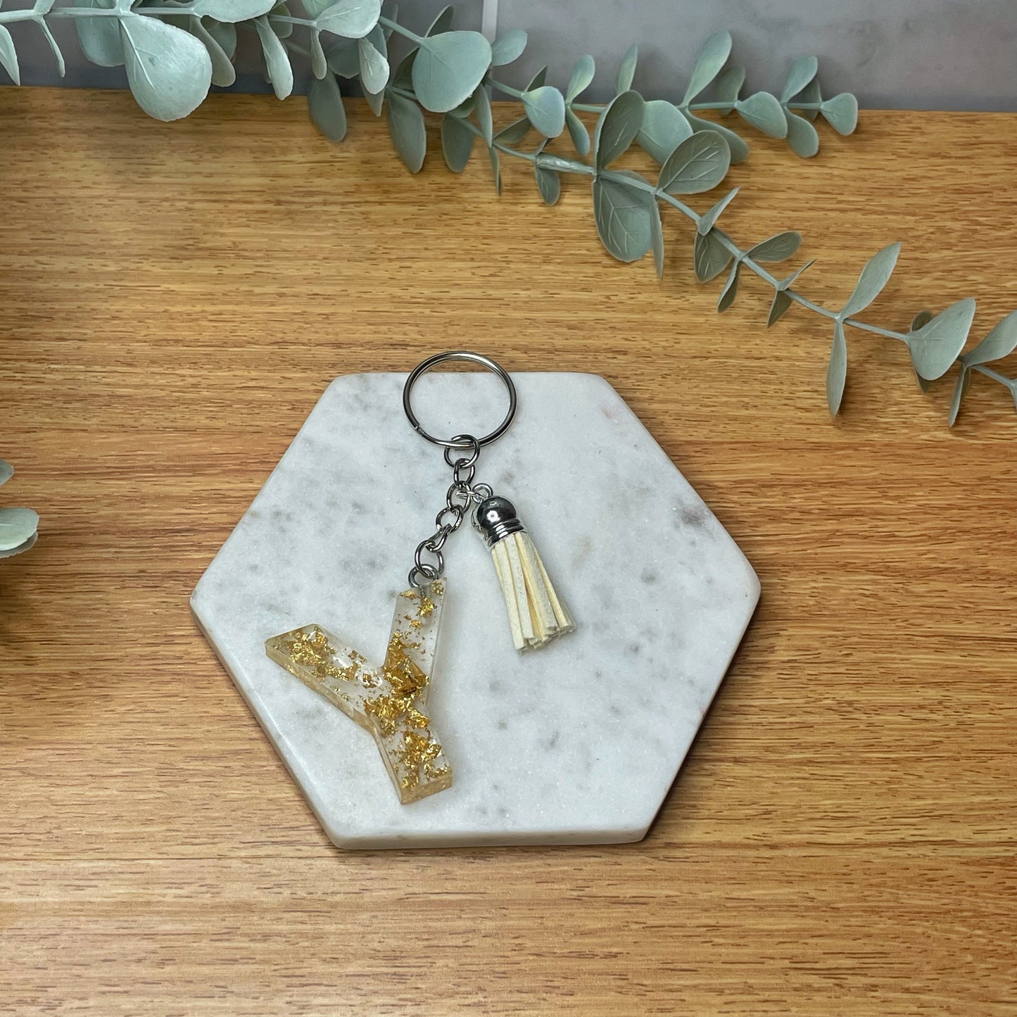 Y Keyring - Gold Speck