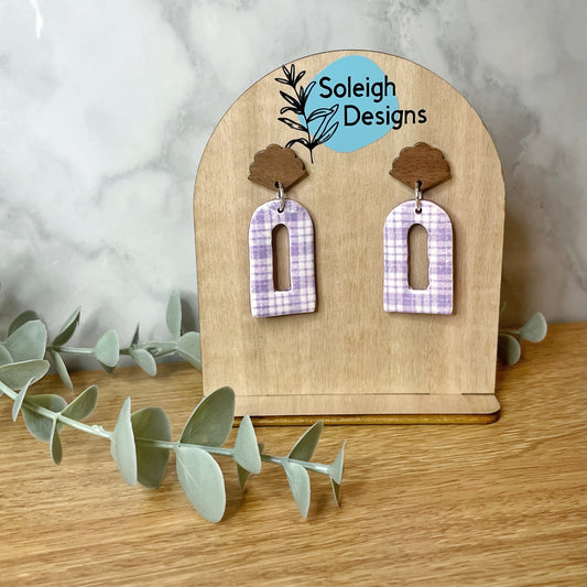 Purple Plaid Dangles