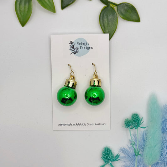 Gloss Green Bauble Earrings