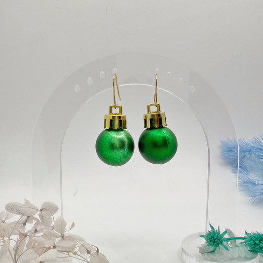 Matte Green Bauble Earrings