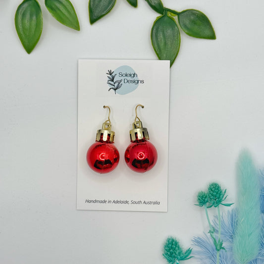 Gloss Red Bauble Earrings