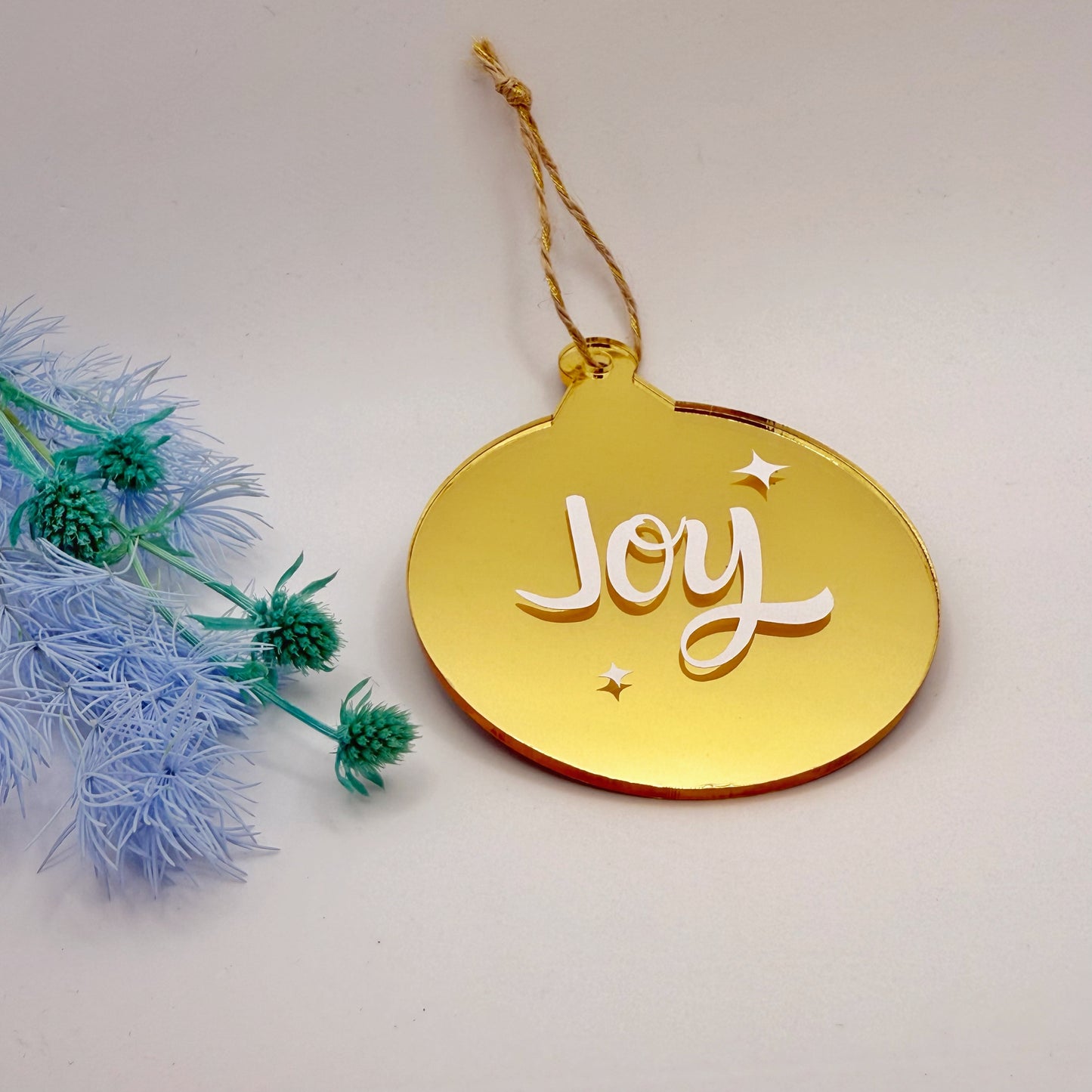 Gold Joy Acrylic Bauble