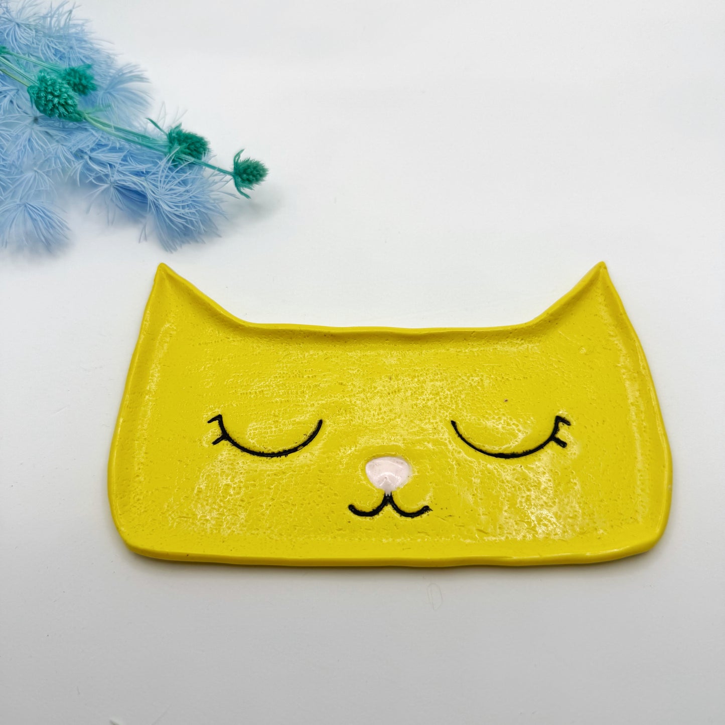 Yellow Cat Glasses Tray