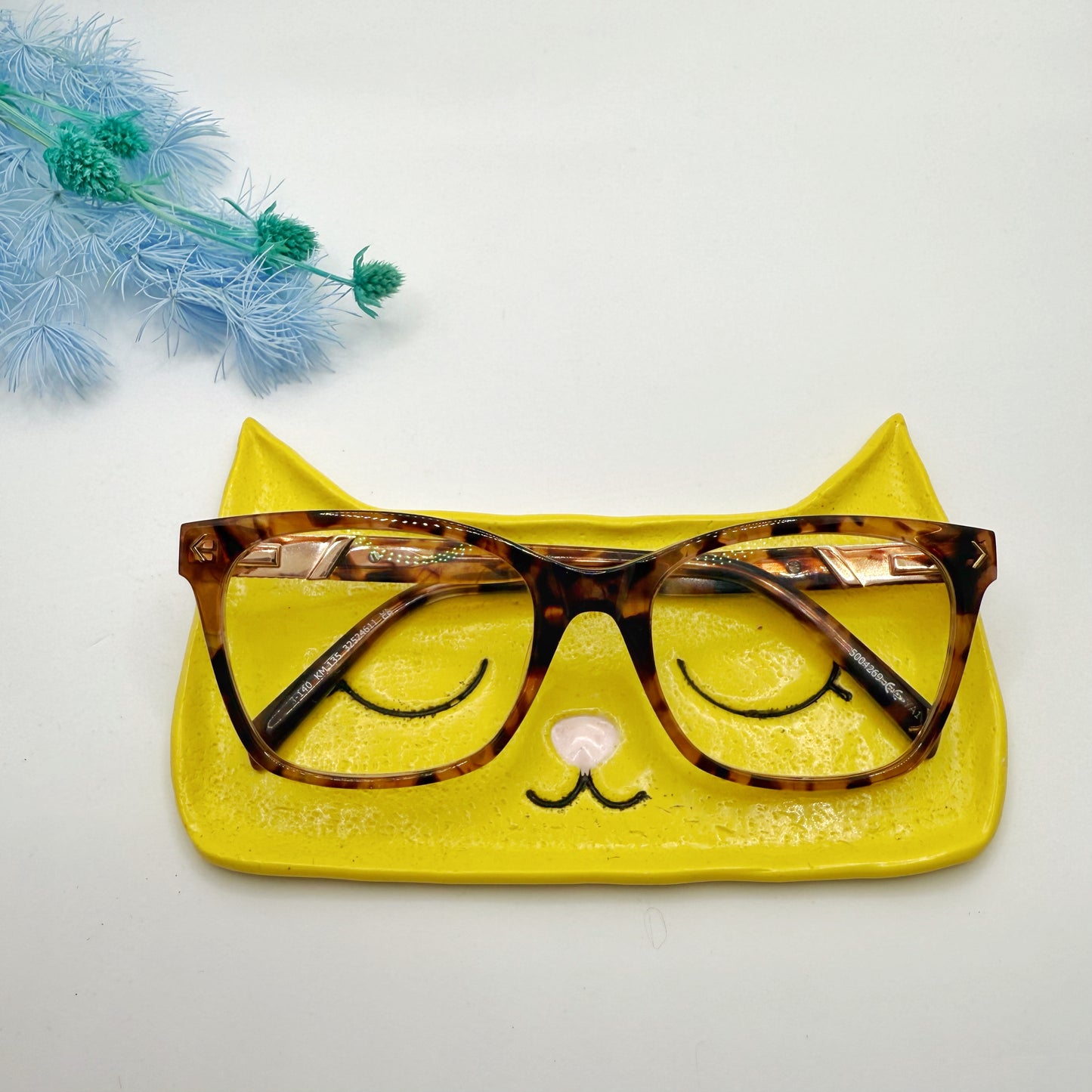 Yellow Cat Glasses Tray